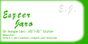 eszter jaro business card